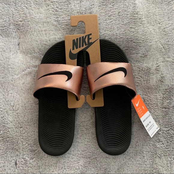 nike kawa slide women's gold